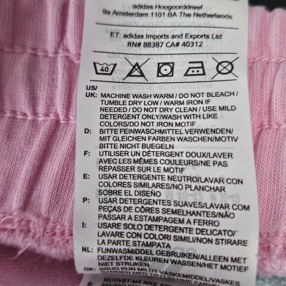 Adidas Colorblock Shorts Pastel Pink Blue Yellow Drawstring Logo Women’s M - Picture 8 of 8